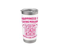 Matching Game Night Happiness sta giocando a mahjong con le ragazze Bicchiere termico in acciaio inox doppia parete