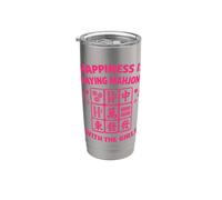 Matching Game Night Happiness sta giocando a mahjong con le ragazze Bicchiere termico in acciaio inox doppia parete