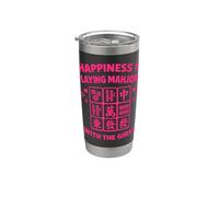 Matching Game Night Happiness sta giocando a mahjong con le ragazze Bicchiere termico in acciaio inox doppia parete