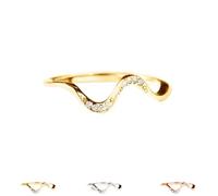 Matching Minimalist Wave Ring, s925 Sterling Silver Self Love Highs and Lows Personalized Ring, Ups and Downs Stacking Encouraged Jewelry for Women Best Bitches Rings for Best Friends (Gold,7)