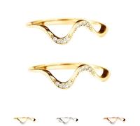 Matching Minimalist Wave Ring, s925 Sterling Silver Self Love Highs and Lows Personalized Ring, Ups and Downs Stacking Encouraged Jewelry for Women Best Bitches Rings for Best Friends (2Pcs-C,10)
