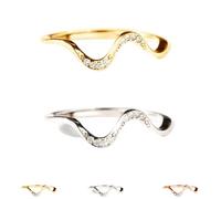 Matching Minimalist Wave Ring, s925 Sterling Silver Self Love Highs and Lows Personalized Ring, Ups and Downs Stacking Encouraged Jewelry for Women Best Bitches Rings for Best Friends (2Pcs-E,8)