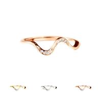 Matching Minimalist Wave Ring, s925 Sterling Silver Self Love Highs and Lows Personalized Ring, Ups and Downs Stacking Encouraged Jewelry for Women Best Bitches Rings for Best Friends (Rose gold,6)
