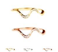 Matching Minimalist Wave Ring, s925 Sterling Silver Self Love Highs and Lows Personalized Ring, Ups and Downs Stacking Encouraged Jewelry for Women Best Bitches Rings for Best Friends (2Pcs-D,7)