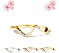 Matching Minimalist Wave Ring Stackable Knuckle Rings for Best Friend S925 Sterling Silver Wave Friendship Rings (1PCS/C,10)