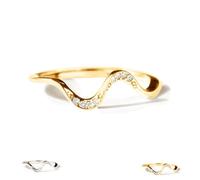 Matching Minimalist Wave Ring, Stackable Personality Simplicity Wave Ring, Jewelry Birthday Gifts for Best Friend (Gold,10)