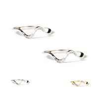 Matching Minimalist Wave Ring, Stackable Personality Simplicity Wave Ring, Jewelry Birthday Gifts for Best Friend (2pcs-c,5)