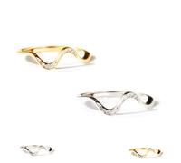 Matching Minimalist Wave Ring, Stackable Personality Simplicity Wave Ring, Jewelry Birthday Gifts for Best Friend (2pcs-a,5)
