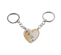 Matching Puzzle Design: This inspiring couple keychain boasts a unique de