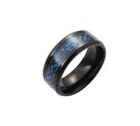 Matching Rings, Anello Fidanzamento Acciaio Inossidabile Donna Taglia 15 8mm Modello Drago in Fibra di Carbonio Personalized Regalo per Figlia