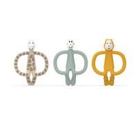 Matchstick Monkey Animal Teether Gift Set confezione regalo per bambini Giraffe Gigi, Lion Luda, Monkey Mint