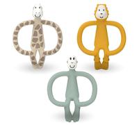 Matchstick Monkey, Antimicrobial Animal Teether Gift Set - 3 Pack, Animal Designs, Ludo Lion, Gigi Giraffe & Monkey