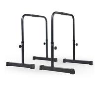 MATCHU - Dip Bar regolabili - Parallette - Regolabili da 75, 82, 89, 96 e 103 cm - Set da 2 pezzi - Presa comoda con impugnature in schiuma antiscivolo - Acciaio - Nero