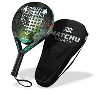 Matchu Sports | Racchetta Padel | Include una borsa per il trasporto | Telaio in carbonio al 100%, strato superiore in fibra di vetro e morbida schiuma EVA | Tecnologia di presa 3D (Bear)