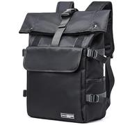 MATE ALEN Zaino Rolltop Uomo Donna, Capiente Nero, Con Vano per PC Portatile, Da Viaggio 21L, Waterproof, per Lavoro, Campeggio, Escursionismo, Università
