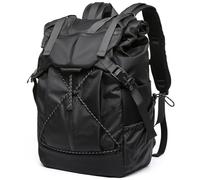 MATE ALEN Zaino Rolltop Uomo Donna,Zaino Capiente Nero,Zaino con Vano per PC Portatile,Zaino Da Viaggio25L,Zaino Waterproof,Backpack Rolltop Per Campeggio,Escursionismo,Università