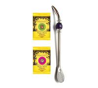 Mate Green Yerba Mate e Bombilla, Argento e Viola, 22 cm