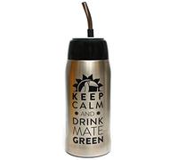 Mate Green Yerbomos 4.0 Black 580 ML for Yerba Mate Tee 580 ML, un accessorio portatile per Yerba Mate, funziona come un thermos con una bottiglia d'acqua e mantiene l'acqua, argento-nero, 13308
