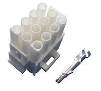 MATE-N-LOK - Alloggiamento per connettore a 12 poli con contatti (per 0,5 mm² fino a 2,0 mm², sezione cavo trasversale), spina per camper, roulotte, caravan, distribuzione elettrica