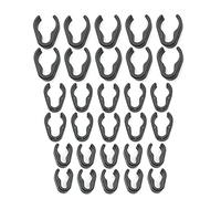 Mateda Clip per cavi per microfono, 30 pezzi, clip universali per cavi per microfono, in plastica ABS nera, 3 misure (1/2", 3/4", 1'')