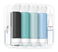 MateeyLife 17PC Bottiglia da Viaggio in Silicone per Articoli da Toeletta, Contenitori di Dimensioni di Viaggio Approvati dal TSA, Kit da Viaggio in Silicone per Shampoo, Balsamo, Lozione e Creme