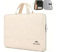 MATEIN Custodia PC 15.6 Pollici, Borsa Porta PC Imbottita con Maniglia e Tasche Accessori, Sleeve per Notebook Portatile, per Lavoro, Scuola e Ufficio, Compatibile con HP Dell ASUS Acer, Beige