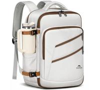 MATEIN Zaino 40x30x20 per Ryanair, 24L Bagaglio a Mano 40x30x20 Uomo Donna Impermeabile per PC 15.6 Pollici, Zaino da Viaggio Aereo Cabina per Wizzair Easyjet Eurowings, Bianco Avorio