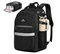 MATEIN Zaino per PC 15.6 Pollici con Porta Staccabile Scarpe, Impermeabile Zaino da Viaggio Con Cerniera Antifurto e Strisce Riflettenti, Zaini Casual con Porta di Ricarica USB per Uomo e Donna, Nero