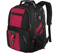 MATEIN Zaino Portatile 50L, 17.3 Pollici Impermeabile Multi Tasca Zaini Scuola Di Lavoro, Grande Zaino Computer Aziendale Con Porta Di Ricarica USB, Adatto Per La Affari Viaggi Uomo Donna, Rosso