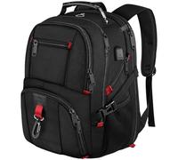 MATEIN Zaino Uomo Grande 50L, Zaino Porta PC 17 Pollici Zaini Lavoro Uomo Zaino Capiente, Impermeabile Zaino per PC Portatile Laptop Computer Notebook Viaggio Ufficio Scuola Università, Nero