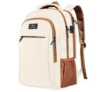 MATEIN Zaino Uomo per PC 17.3 Pollici, Antifurto Zaino Porta Laptop con Caricatore USB, Impermeabilie Zaini Universitari Casual per Computer, Notebook, Viaggio, Lavoro, Regalo, Beige Marrone