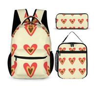 Mateju Amore Zaino Bambini Set per Bambini, Composto da Zaino, Portapranzo e Astuccio (3 pezzi) per Bambini e Bambine Delle Scuole Elementari e Medie (giallo chiaro)