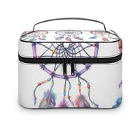Mateju Beauty Case Donna, Stampa di Piume 1PC Porta Trucchi da Viaggio - Borsa da Toilette Donna Uomo- Portatile Accessori Viaggio Poliestere Pochette Trucchi (Cacciatore di sogni)