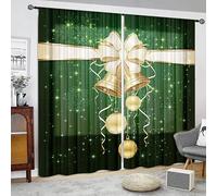 Mateju Christmas Tende per Interni Moderne 2 Pezzi, Trasparenti in Voile per Tende Camera da Letto, Natale 3D, Eleganti Decorazioni per Cucina Soggiorno (Desiderio che si avvera,140x160cm)