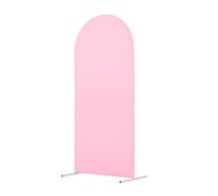 Mateju Copertura per Arco Nozze, Copertura per Fondale Arco Copertura Sfondo Arco Superiore Rotonda Copertura per Sfondo Arco per Baby Shower Compleanno (150x65cm/4.9x2.1ft,Rosa)
