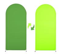 Mateju Copertura per Arco Nuziale, Stile Blocco Colore Copertura per Fondale Arco Copertura per Sfondo Arco Copertura Sfondo Arco Superiore Rotonda (180x80cm/5.9x2.6ft,Verde+Verde Fluorescente)