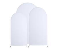 Mateju Copertura per Sfondo Arco Nozze, Copertura per Fondale Arco Superiore Rotonda Copertura Sfondo Arco Sfondo per Fotografia per Compleanno Baby Shower Festa (150x65cm/4.9x2.1ft,Bianco)
