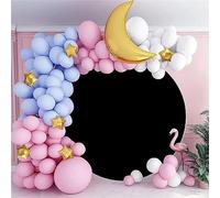 Mateju Copertura Sfondo, Copertura per Fondale Copertura Sfondo - Sfondo per Fotografia per Decorazione Festa di Nozze Ricevimento di Nozze Compleanno (Diametro 230cm/7.5ft,Nero)