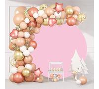 Mateju Copertura Sfondo, Copertura per Fondale Copertura Sfondo - Sfondo per Fotografia per Decorazione Festa di Nozze Ricevimento di Nozze Compleanno (Diametro 210cm/6.9ft,Rosa)