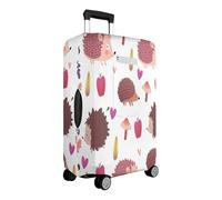 Mateju Copri Valigia con Tasche, Stampa 3D di Riccio Elastic Proteggi Copertura per Valigie, Custodia Protettiva per Bagagli da Viaggio, Coprivaligia Anti-Polvere (Mela Rossa,XL)