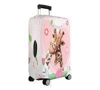 Mateju Copri Valigia con Tasche, Stampa 3D di Una Giraffa Elastic Proteggi Copertura per Valigie, Custodia Protettiva per Bagagli da Viaggio, Coprivaligia Anti-Polvere (Cuori rosa,XL)