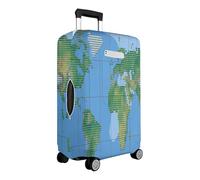 Mateju Copri Valigia con Tasche, Stampa Viaggio nel Mondo Elastic Proteggi Copertura per Valigie, Custodia Protettiva per Bagagli da Viaggio, Coprivaligia Anti-Polvere (Blu,S)