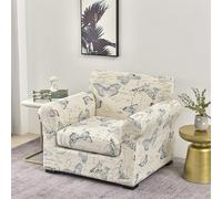 Mateju Copridivano 3/2/1 Posti, Copridivano Elasticizzato con Copricuscino Separato, Antiscivolo Copri Divano, Copridivano Elasticizzato Lavabile Copriseduta Divano (1 Posto,Fiori Eleganti)