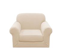 Mateju Copridivano 3/2/1 Posti, Tinta Unita Copridivano Elasticizzato con Copricuscino Separato, Antiscivolo Copri Divano Copridivano Elasticizzato Lavabile Copriseduta Divano (Beige,1 Posto)