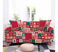 Mateju Copridivano Elasticizzato 1/2/3/4 posti, Stampa Natalizia Fodera per Divano Universale Antiscivolo Fodere Copridivani con Braccioli Copertura Divano (Geometria Rosa,3 posti(190-230cm))