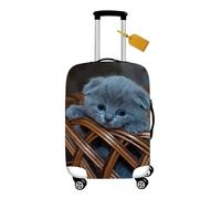 Mateju Coprivaligia Elastico, 3D Gatto Futuro Copertura per Bagagli Trolley Custodia Protettiva per Adulti, Bambino, Teen, Viaggi, Business (Chat B,S)