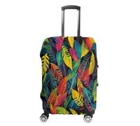 Mateju Coprivaligia Elastico Copertura per Bagagli Stampa di Foglia Colorata, Lavabile Trolley Custodia Protettiva per Adulti, Bambino, Teen, Viaggi, Business (Colorato 10,L)