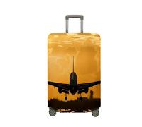 Mateju Coprivaligia Elastico, Lavabile Copertura per Bagagli Ombra di un Aereo 3D Trolley Custodia Protettiva per Adulti Bambino Teen Viaggi Business (Giallo,S)