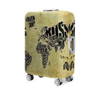 Mateju Coprivaligia Elastico, Lavabile Copertura per Bagagli Stampa Del Mondo 3d Domestici Trolley Custodia Protettiva per Adulti, Bambino, Teen, Viaggi, Business (alfabeto inglese,L)