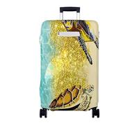 Mateju Cubierta de Equipaje Elástico, 3D Tortuga Marina Funda de Maleta con Bolsillos, Lavable Cubierta de Equipaje Protectora para Maletas de 19-32 Pulgadas (Verde Oro 1,S)